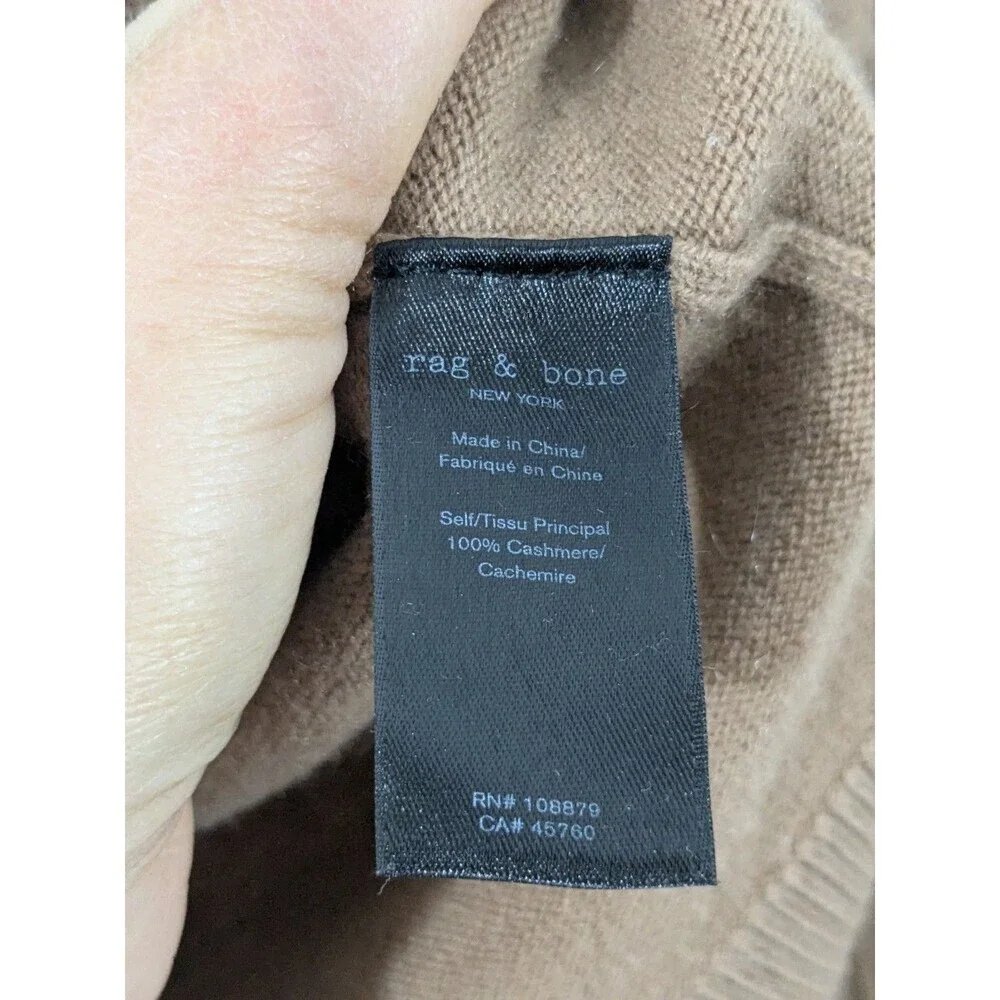 Rag & Bone Women’s 100% Cashmere Hooded Logan Sweater Size XXS Tan Knit Hoodie